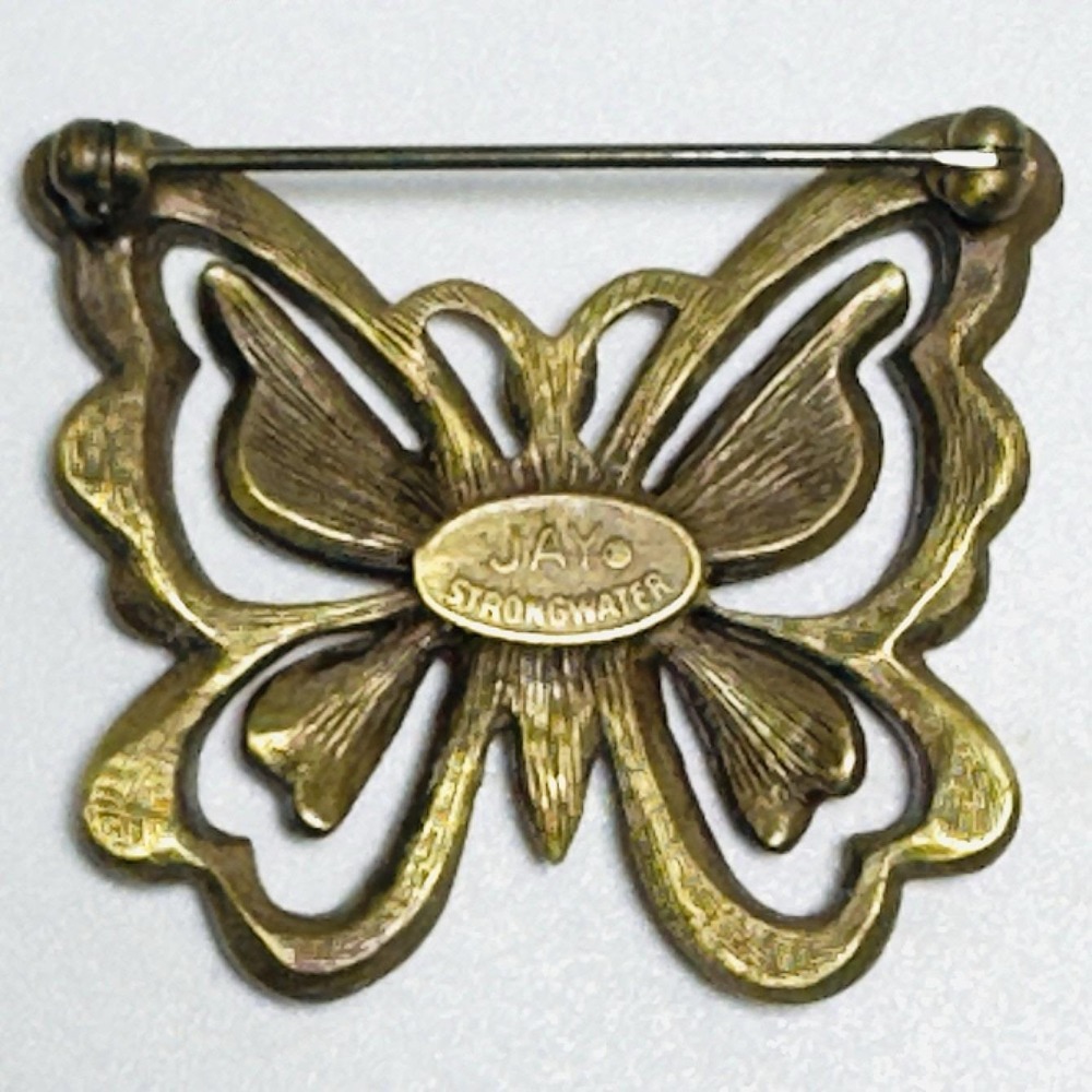 Vtg Jay Strongwater Butterfly Pin Pink Purple Enamel Swarovski Crystals Signed - Picture 7 of 8